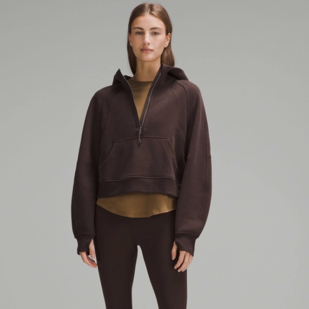 Half Zip Scuba Jacket, Espresso